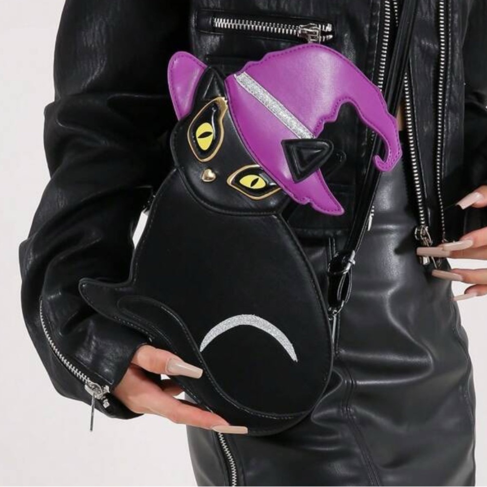 Black Cat Witch Hat Shoulder Bag crossbody NWT​ - Picture 4 of 7